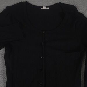 Halogen Sweater Womens L Rayon Blend Button Up 3/4 Sleeve Cardigan Lightweight